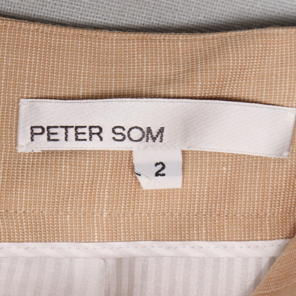 Peter Som Womens Beige Virgin Wool Linen Blend Pencil Skirt Size 2 Office Casual - Picture 2 of 7